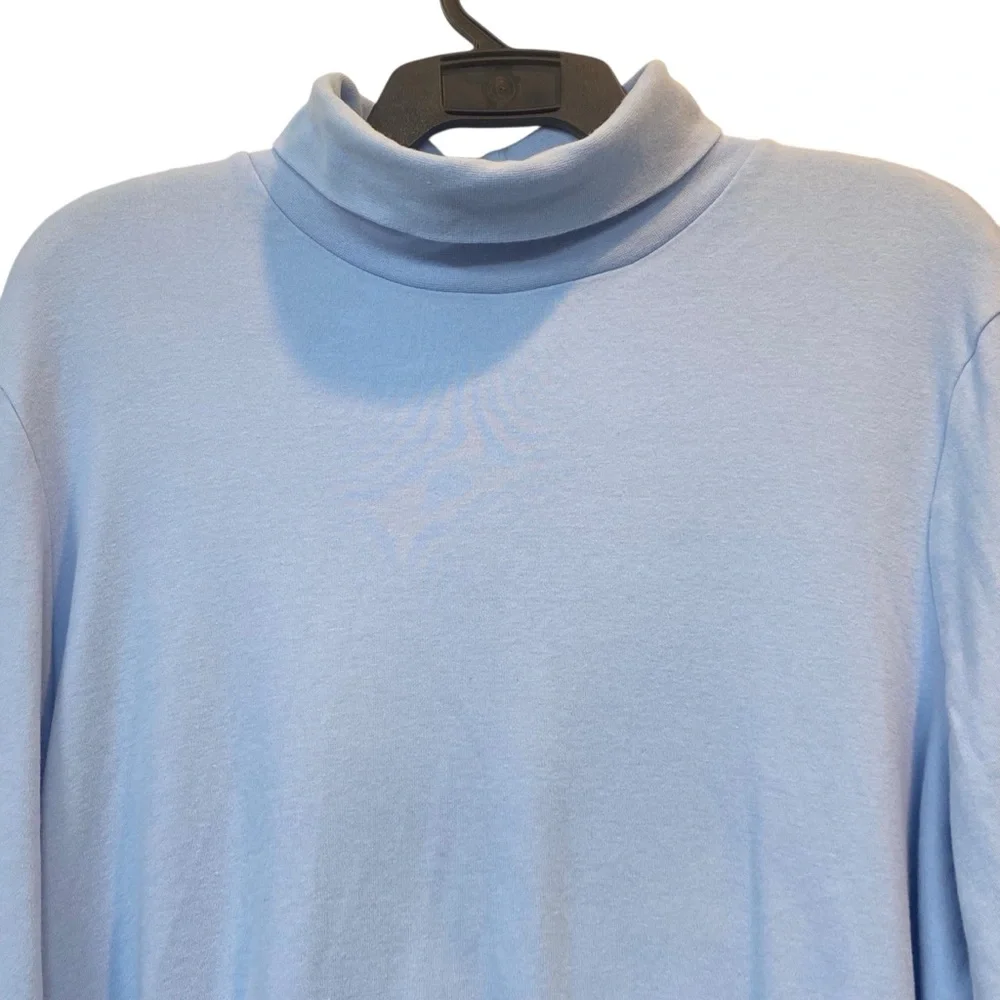 Basic Editions Women's plus size 2X  Cotton Light Blue Turtleneck top